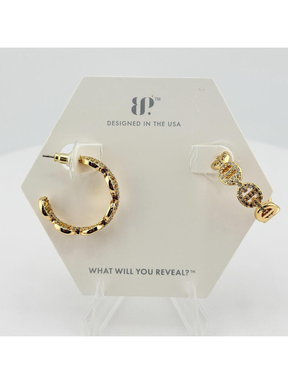 Bomb Party Hoop Earrings "Serene Shores" ER18183 Lemon CZ on Yellow Gold